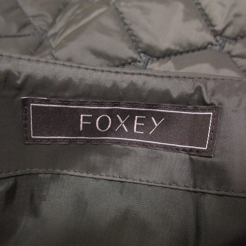 FOXEY セトサ F ロゴ キルティング スカート