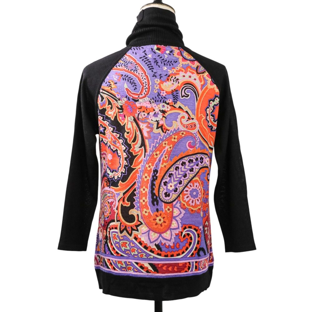 LEONARD FASHION ビジュー シルク混 タートルネック ニット