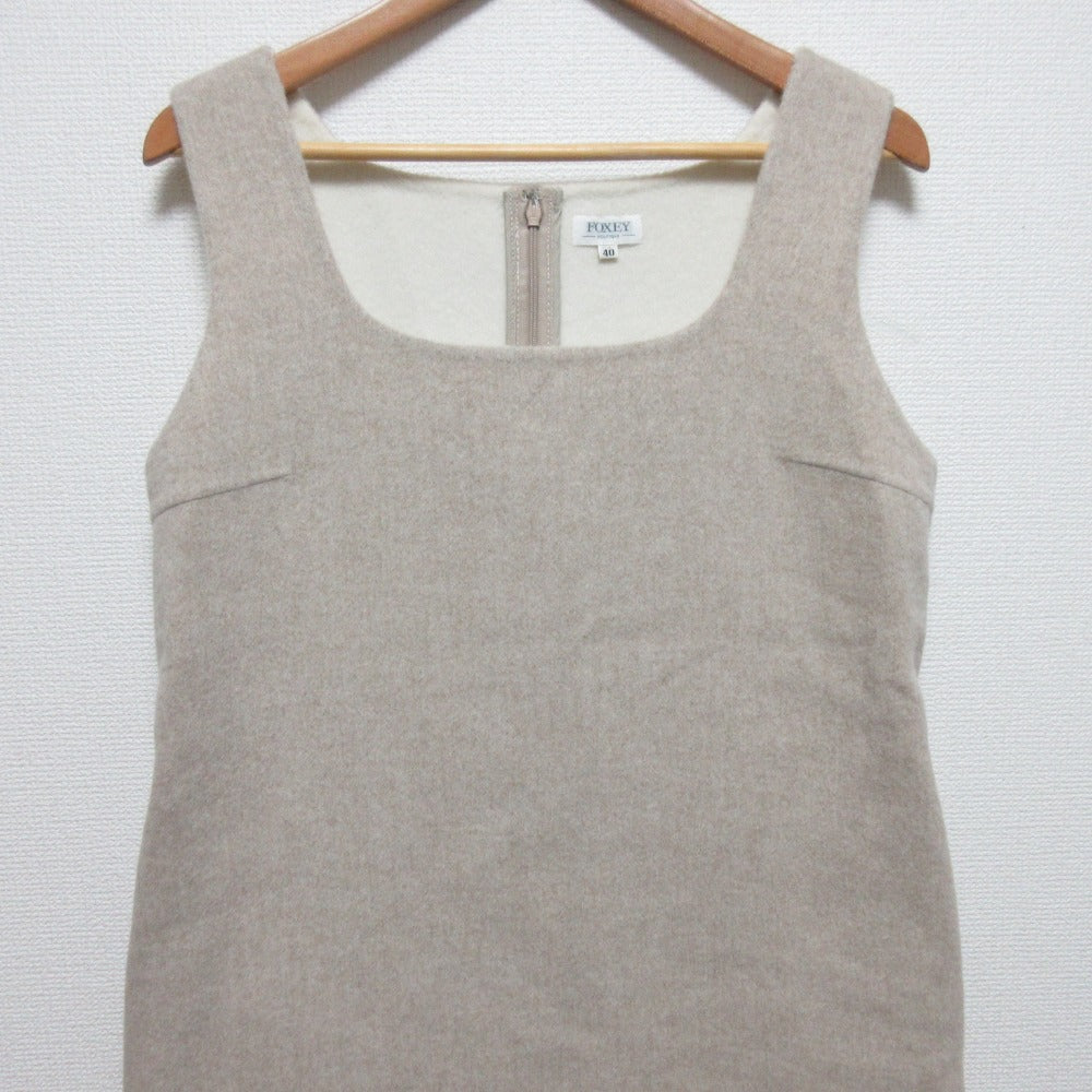 FOXEY アンゴラ カシゴラ ブレンド ノースリーブ ドレス