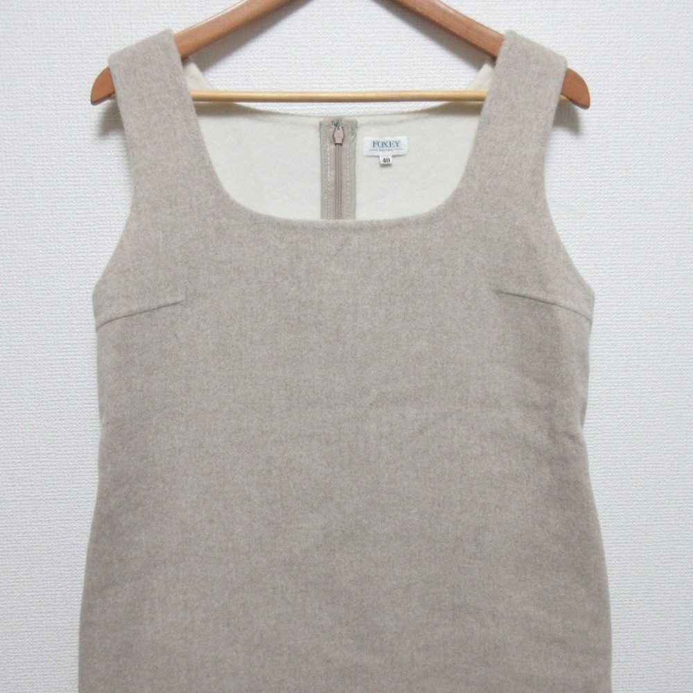 FOXEY アンゴラ カシゴラ ブレンド ノースリーブ ドレス