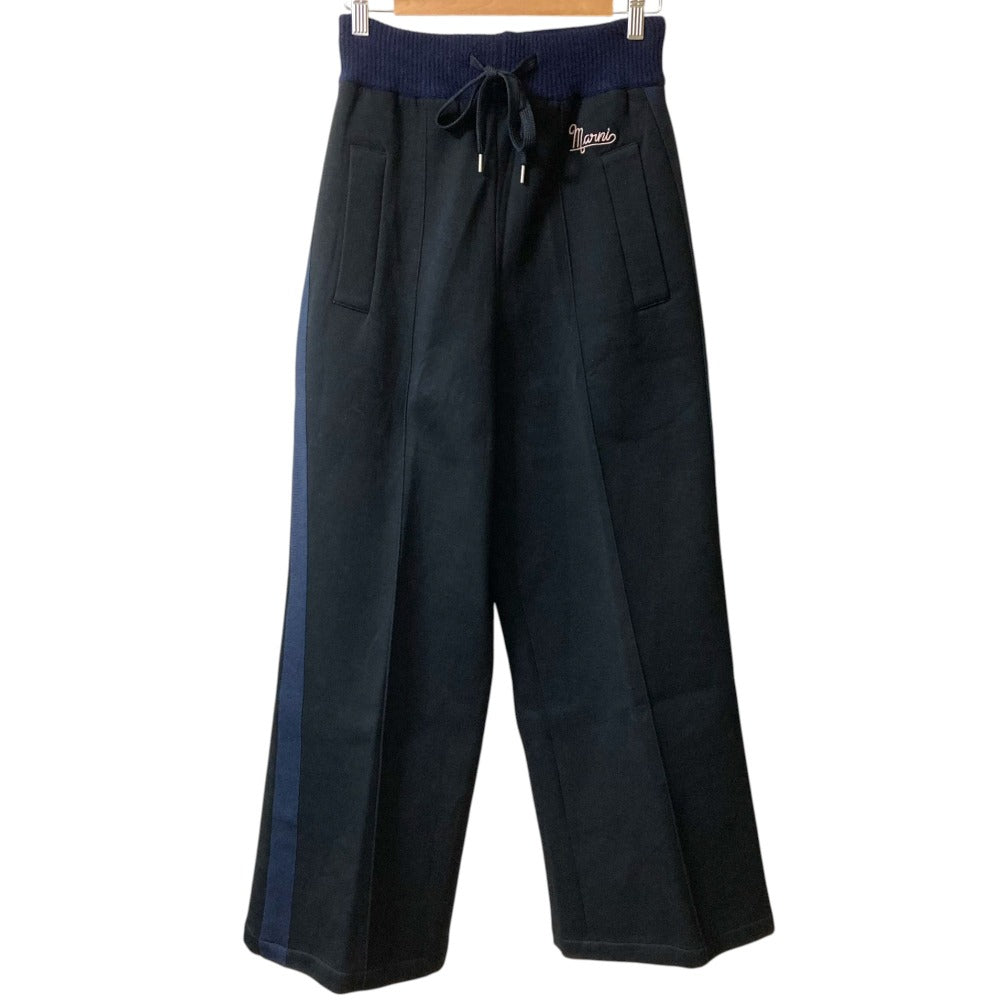 マルニ ロゴ 刺繍 ワイド トラック パンツ