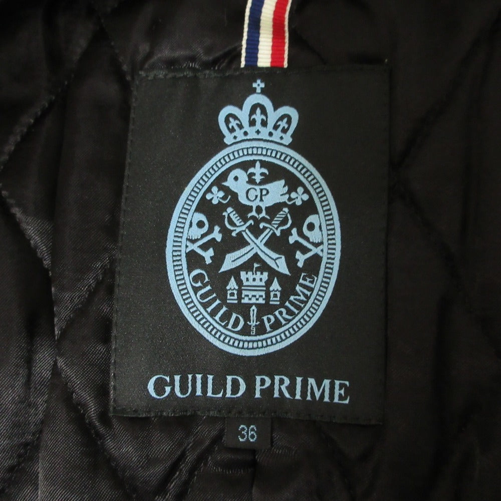 GUILD PRIME ブラック ウォッチ ラビット ファー コート