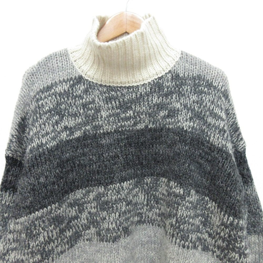 CLANE グラデーション ボーダー ワイド ニット プルオーバー