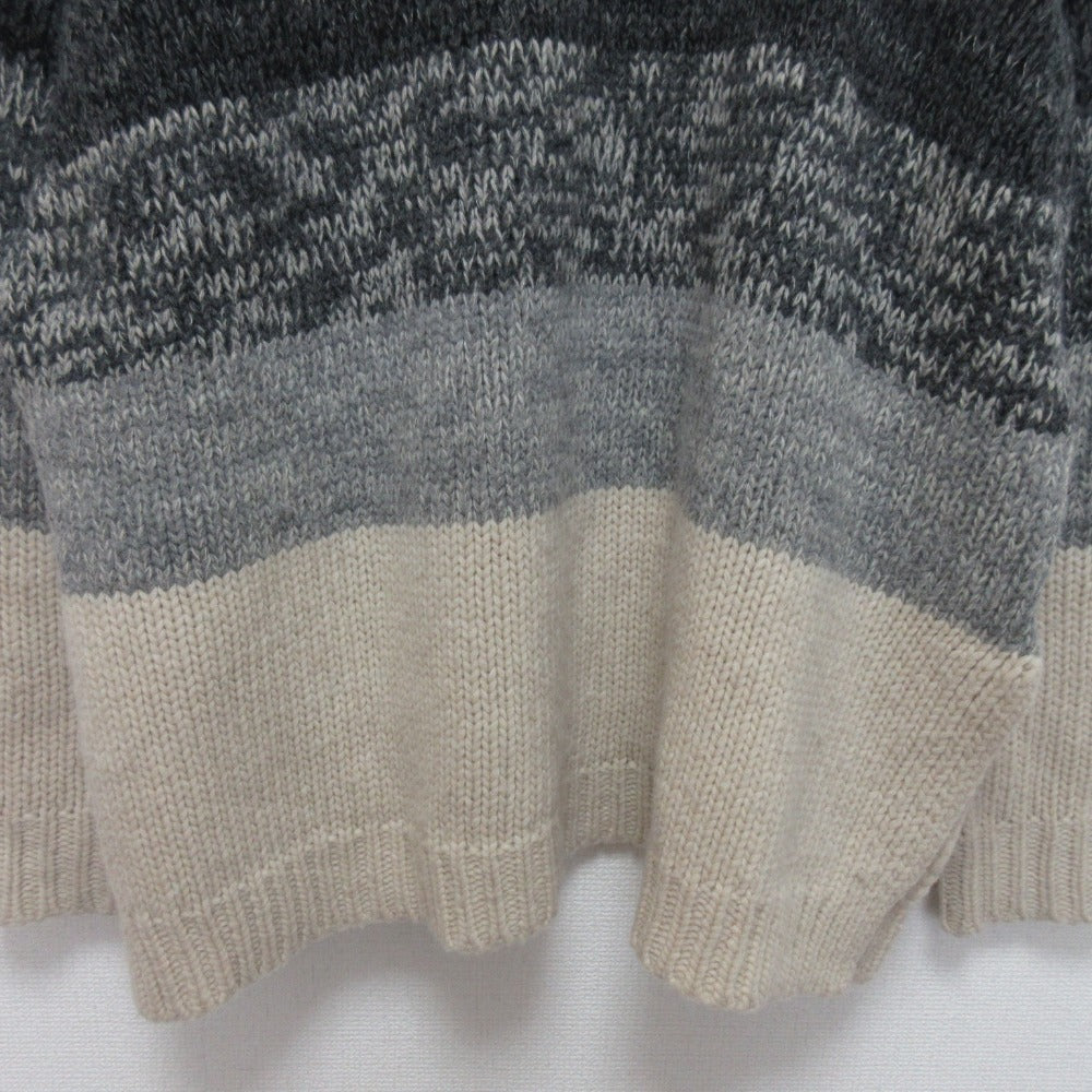 CLANE グラデーション ボーダー ワイド ニット プルオーバー