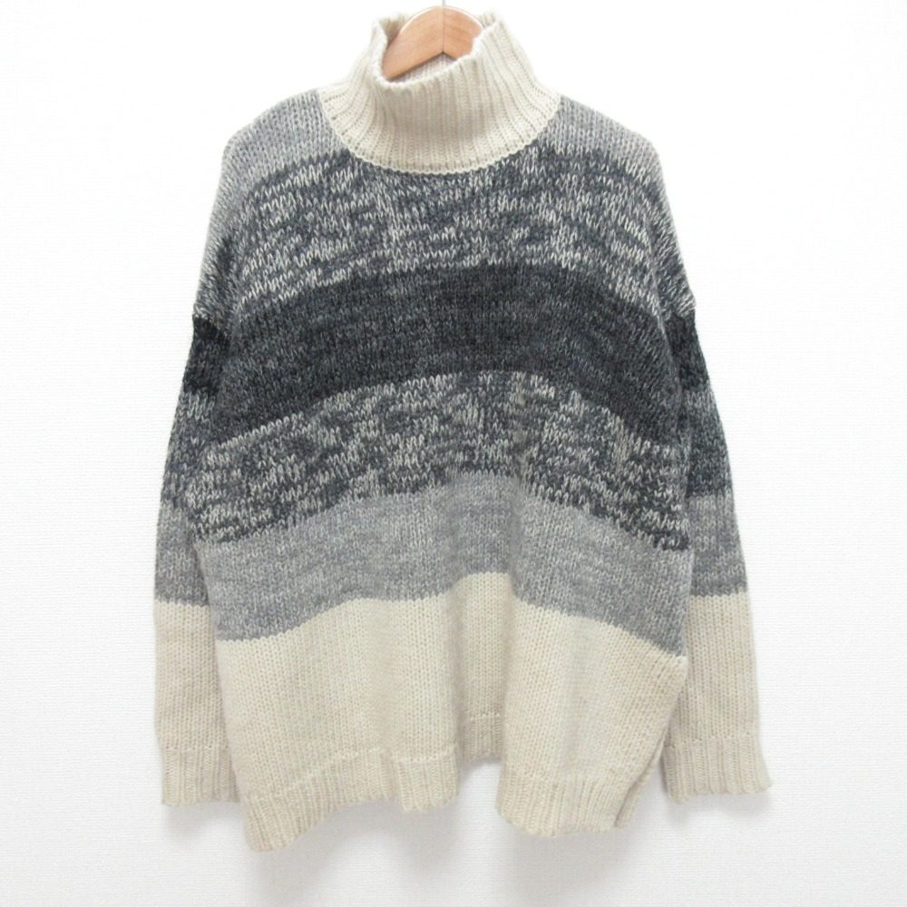 CLANE グラデーション ボーダー ワイド ニット プルオーバー