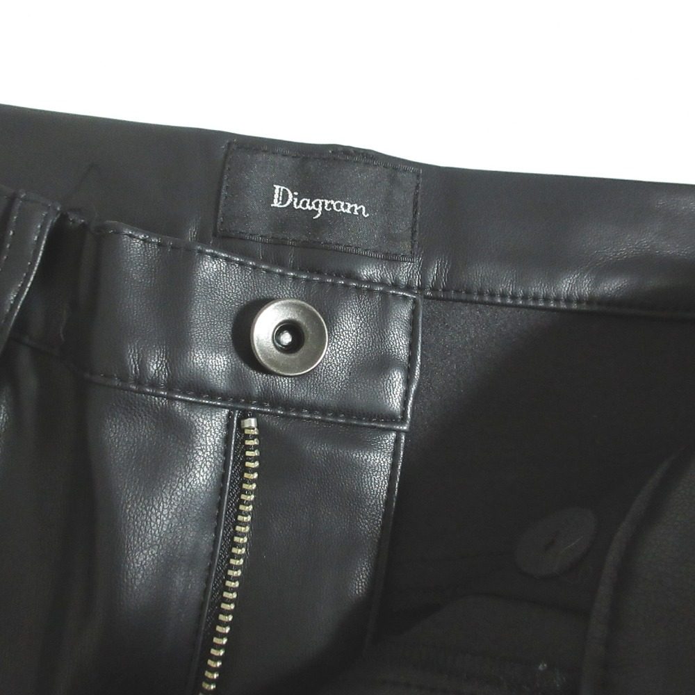 Diagram 24AW フェイク レザー スリム パンツ