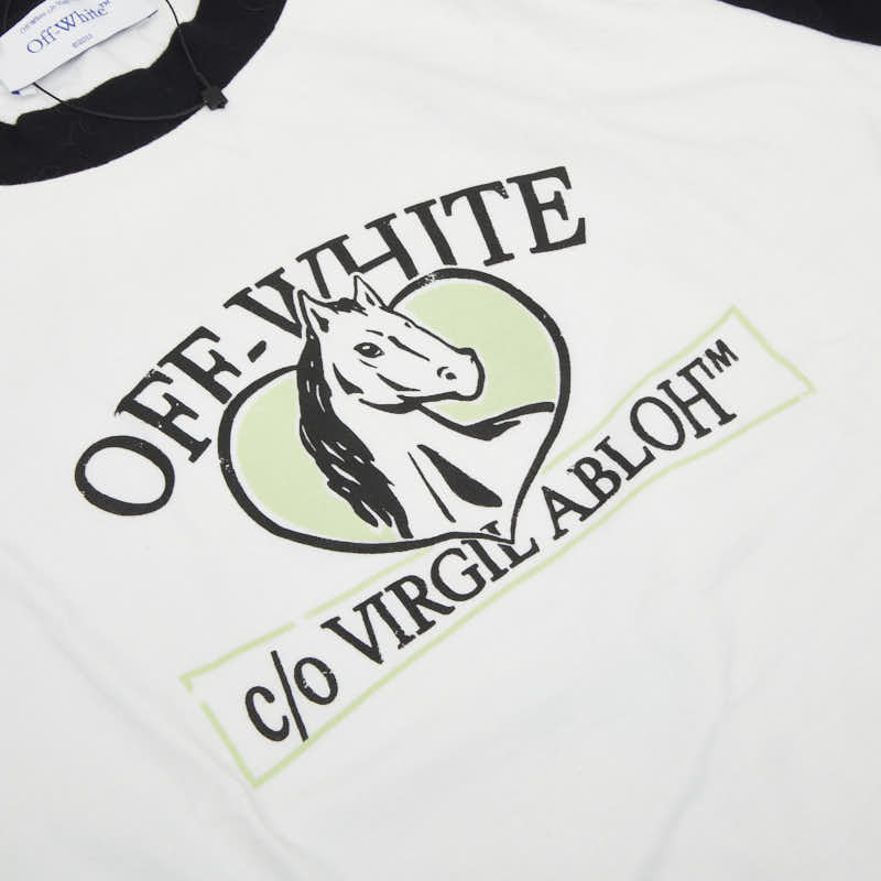 オフホワイト ホースビルボード コットンTシャツ