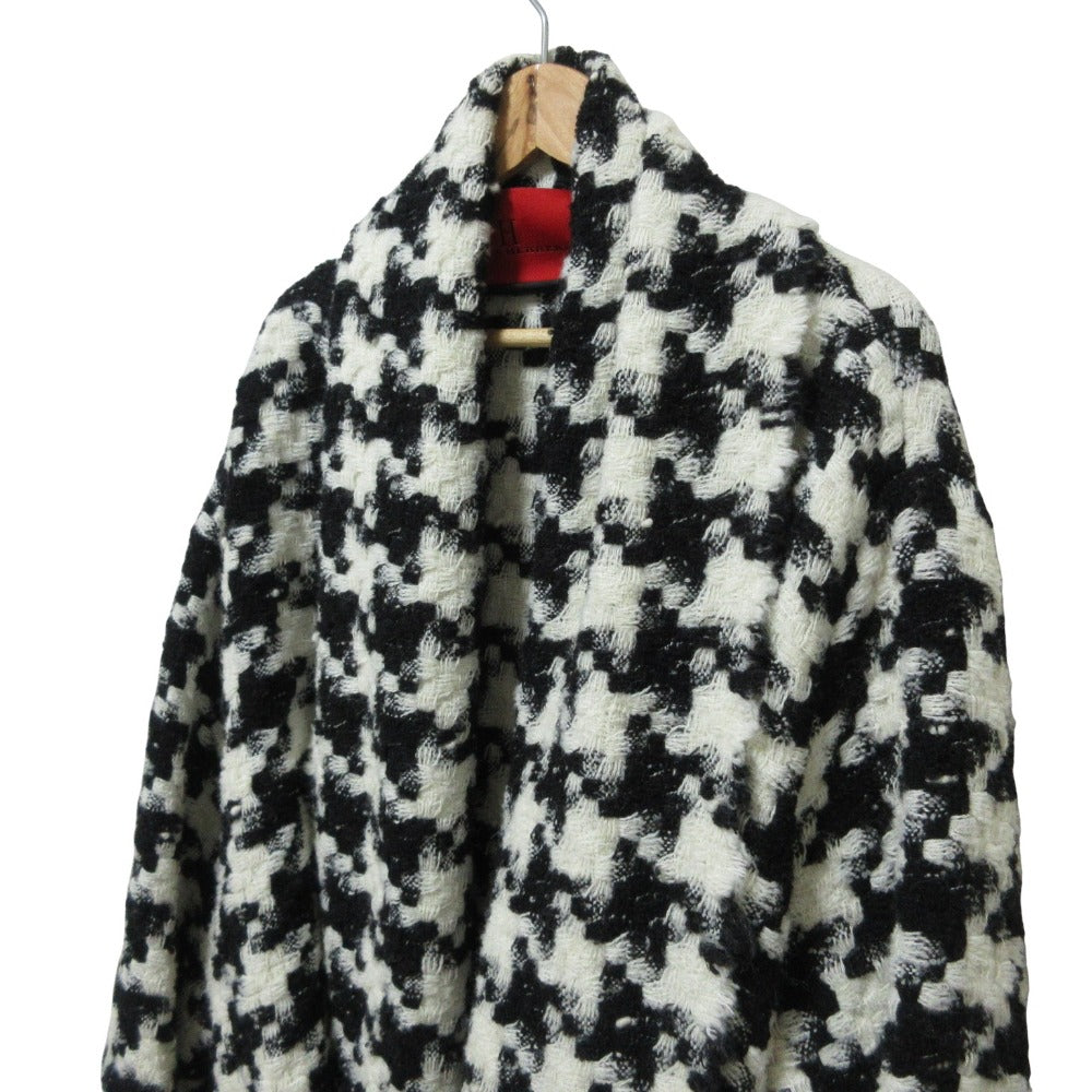 キャロライナヘレラ 千鳥柄ニットガウンコート
