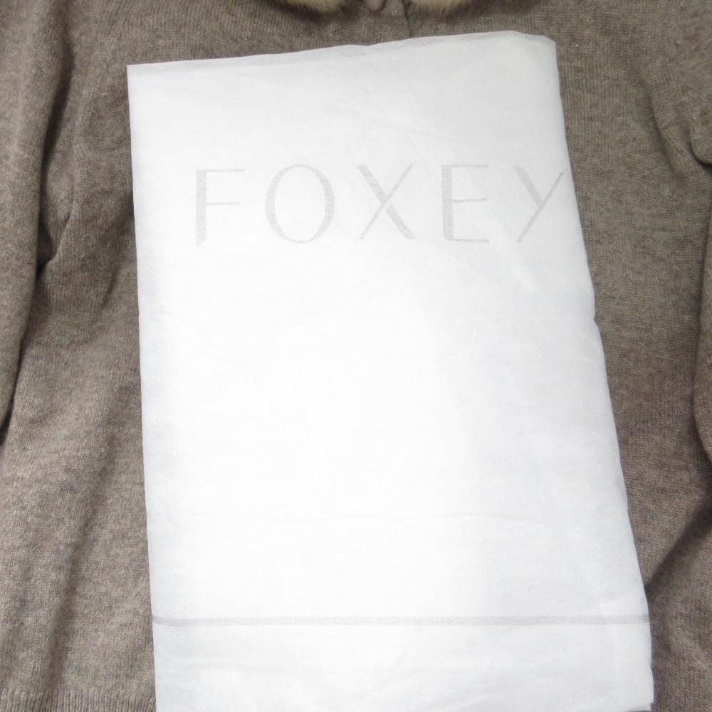 FOXEY ミンク ファー ピュア カシミア カーディガン