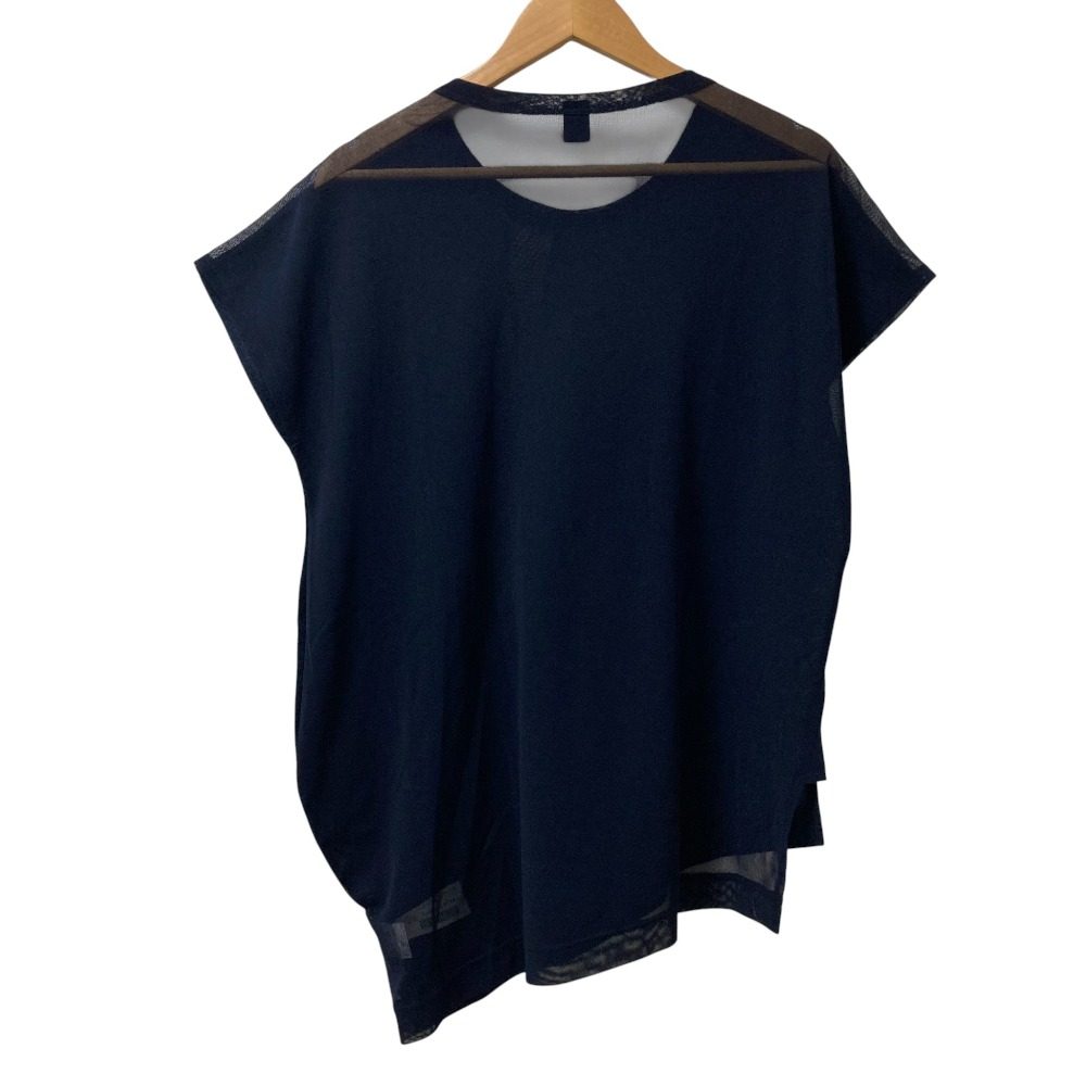 ヨウジヤマモト ポリエステルチュール ウールニードルパンチ アンバランスTシャツ