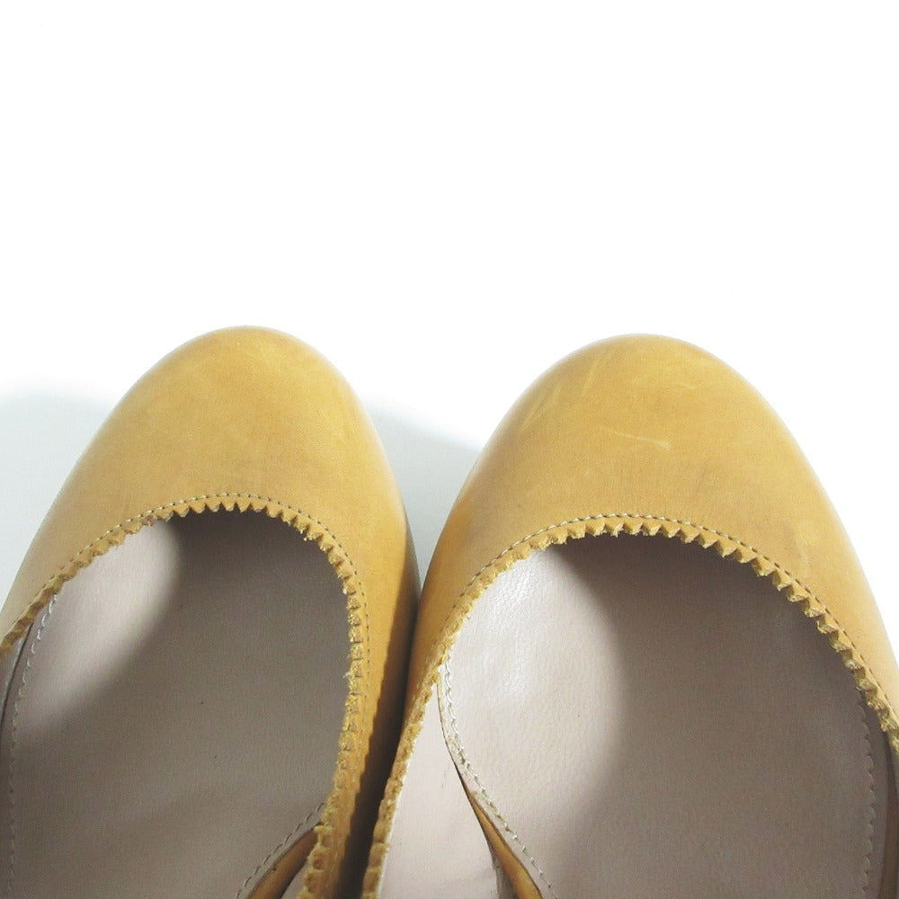 クロエ レザー ウッド ソール ハイ ヒール パンプス