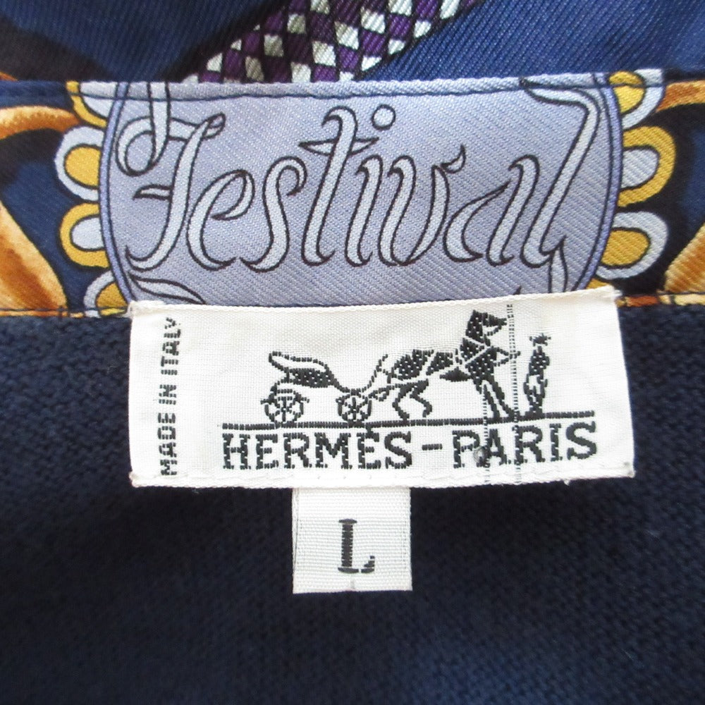 エルメス FESTIVAL ツイリーン 長袖 ニット ポロシャツ