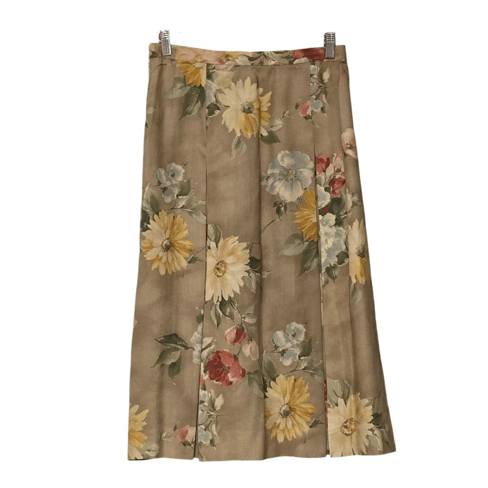 バーバリーズ ヴィンテージ フラワー プリント プリーツ スカート