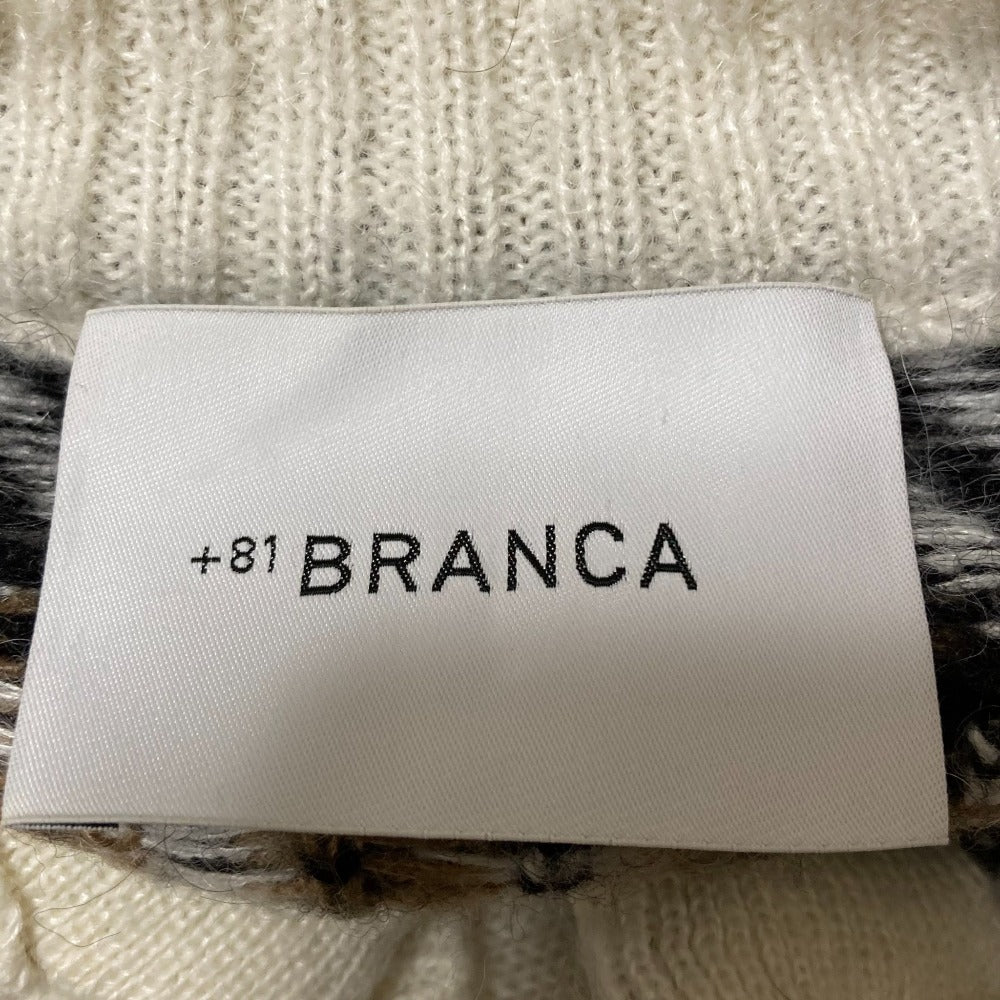 +81 BRANCA モヘヤブレンドノルディック柄ロングニットカーディガン