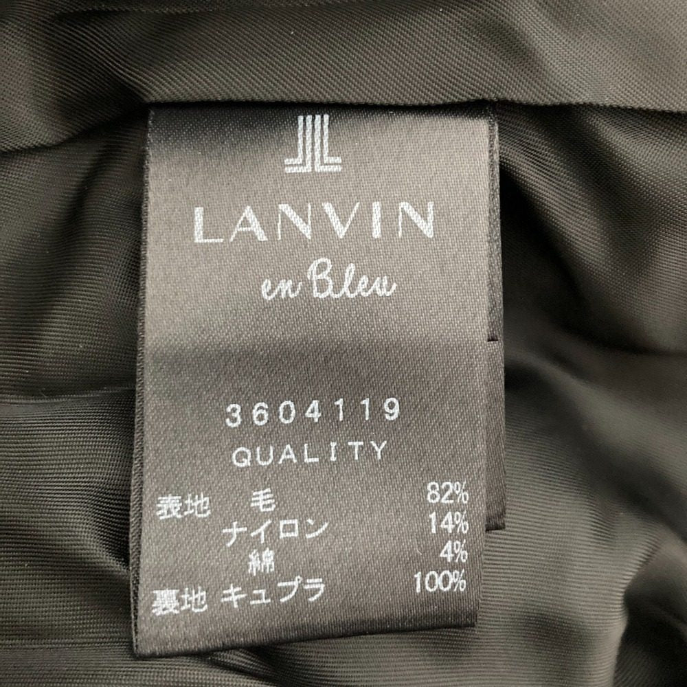 ランバンオンブルーリボンノーカラーコート