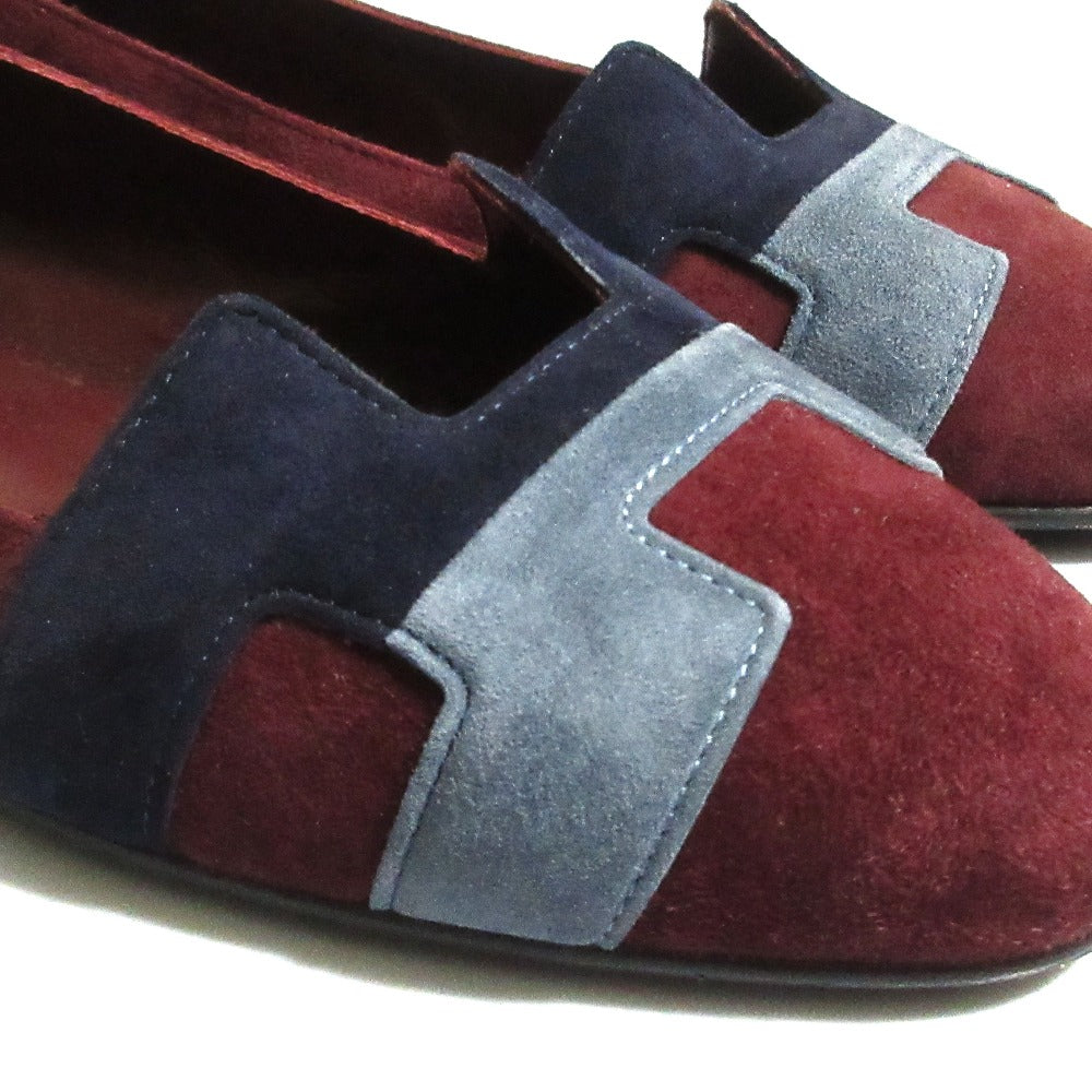 エルメス H フラットパンプス35 1/236.5 レザー パンプス
