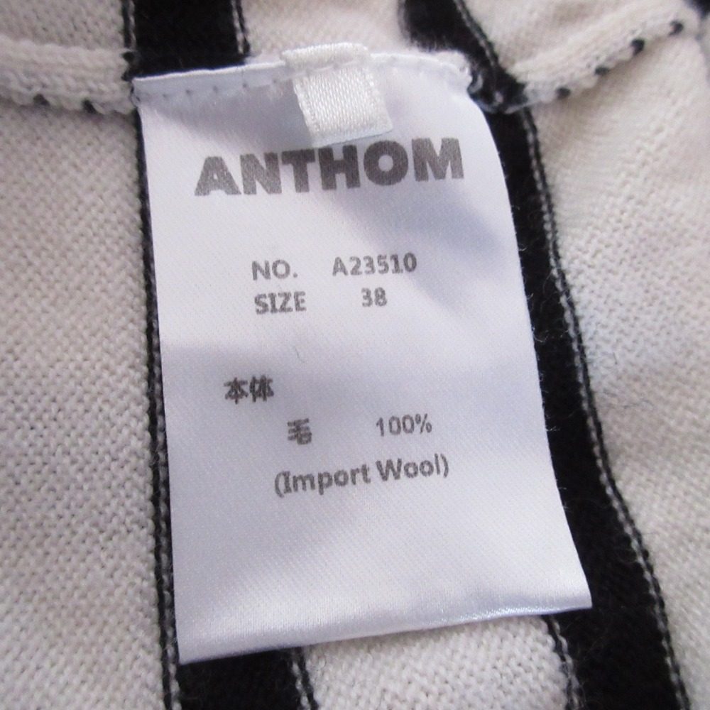 ANTHOM Vネックボーダーニットプルオーバー
