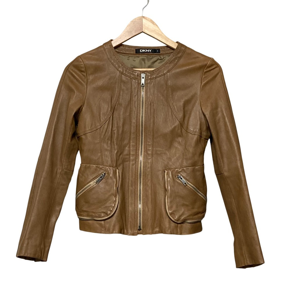 DKNY ラム レザー ライダース ジャケット