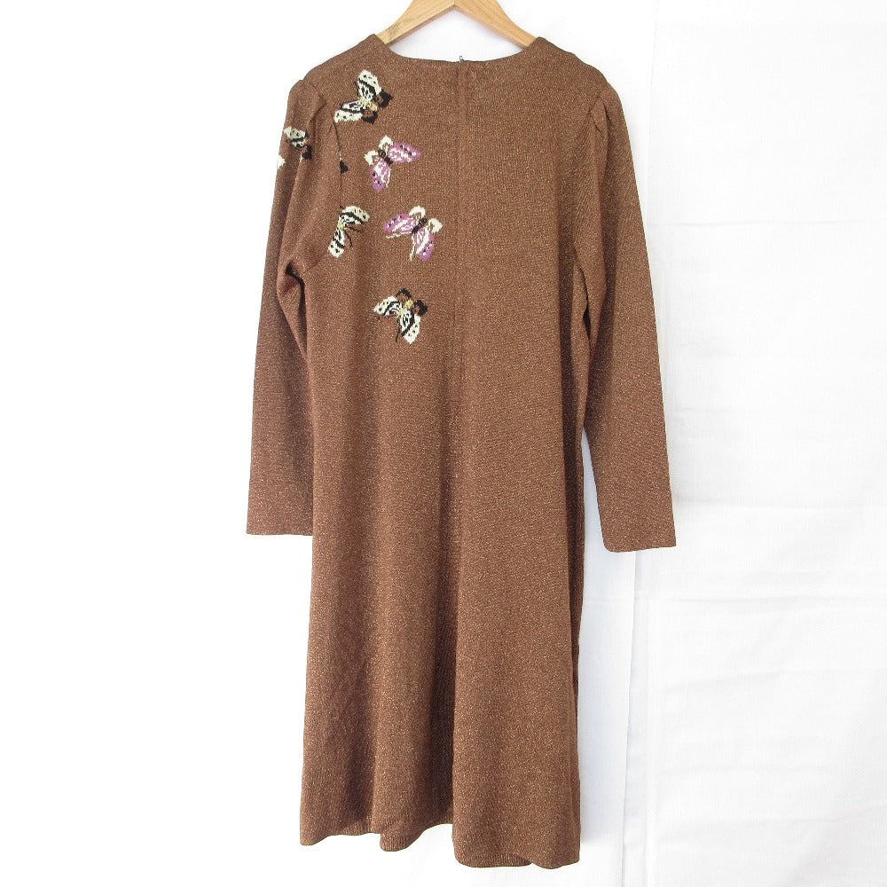 トヨコサイトウ 蝶々刺繍ニットワンピース