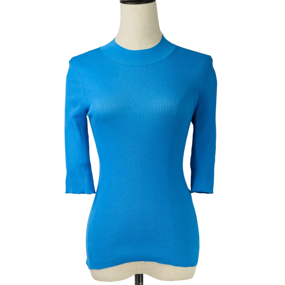 エンフォルド RIB STAND NECK HALF SLEEVE ニットトップス