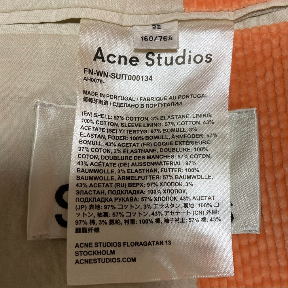 アクネストゥディオズ コーデュロイ テーラードジャケット