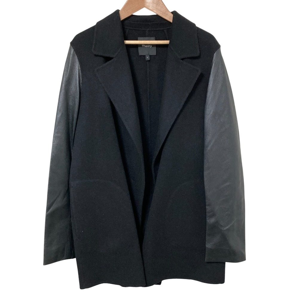 セオリー CLAIRENE C_NEW DIVIDE LUXE レザー切替コート