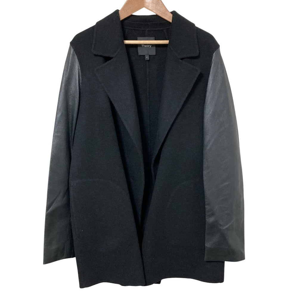 セオリー CLAIRENE C_NEW DIVIDE LUXE レザー切替コート