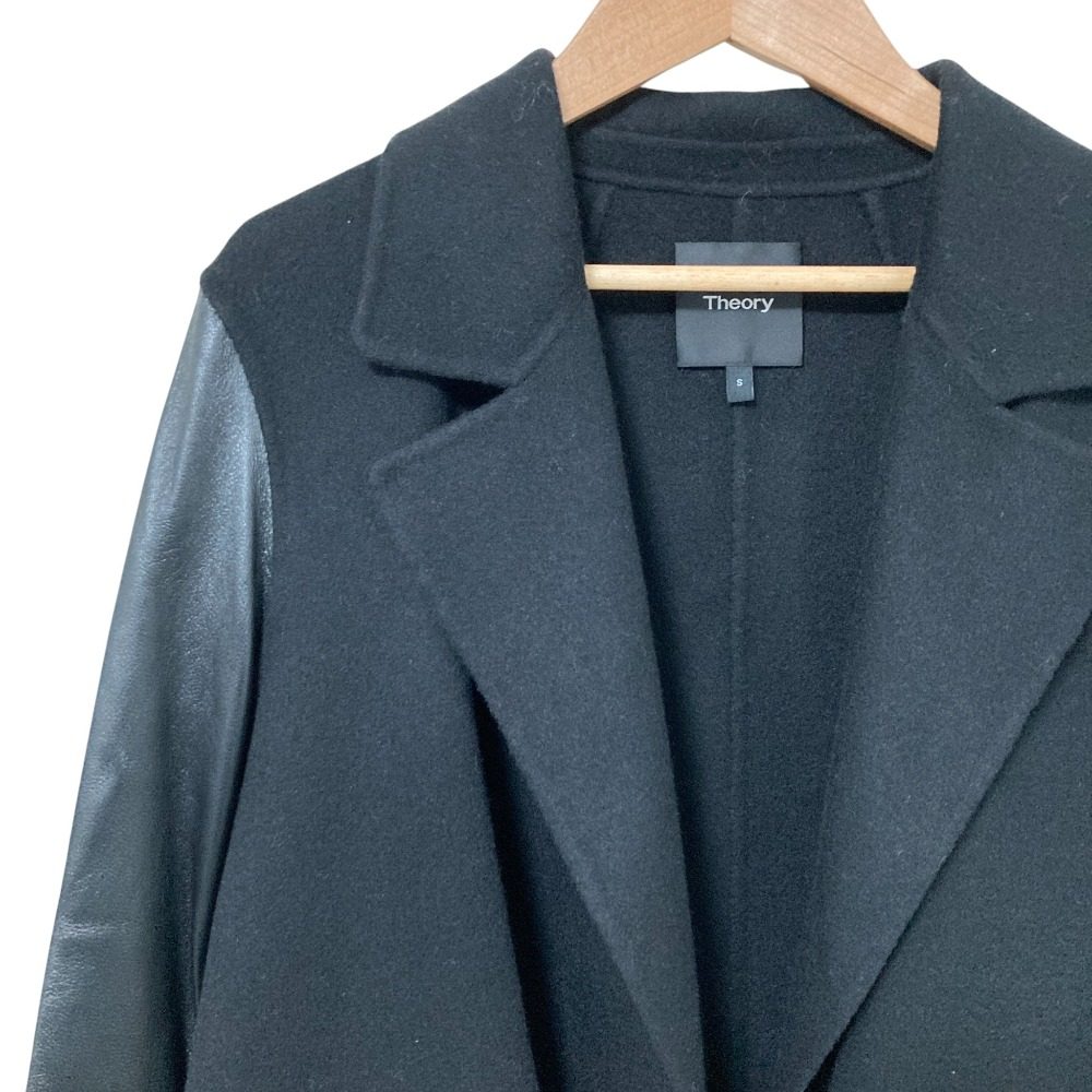 セオリー CLAIRENE C_NEW DIVIDE LUXE レザー切替コート