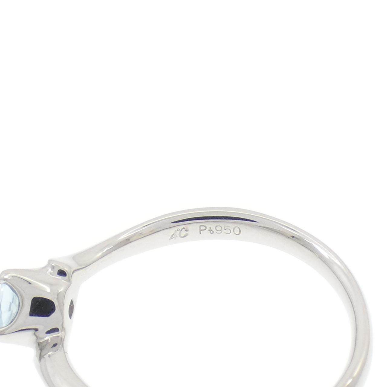 4℃ プラチナ950 アクアマリン リング