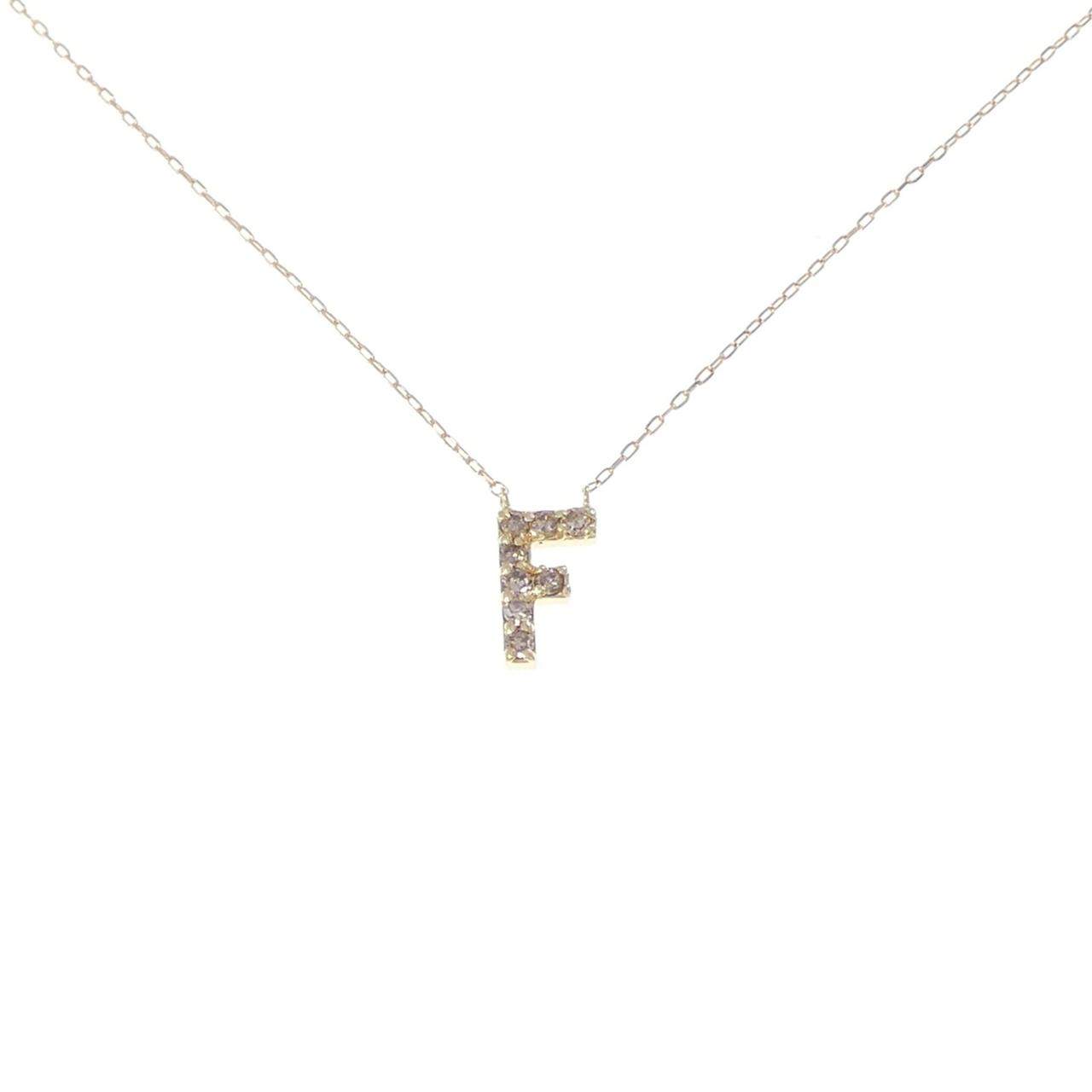 Au750イニシャルFダイヤモンドネックレス
