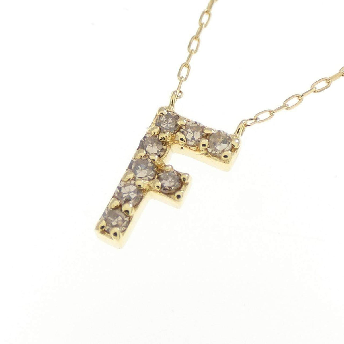 Au750イニシャルFダイヤモンドネックレス