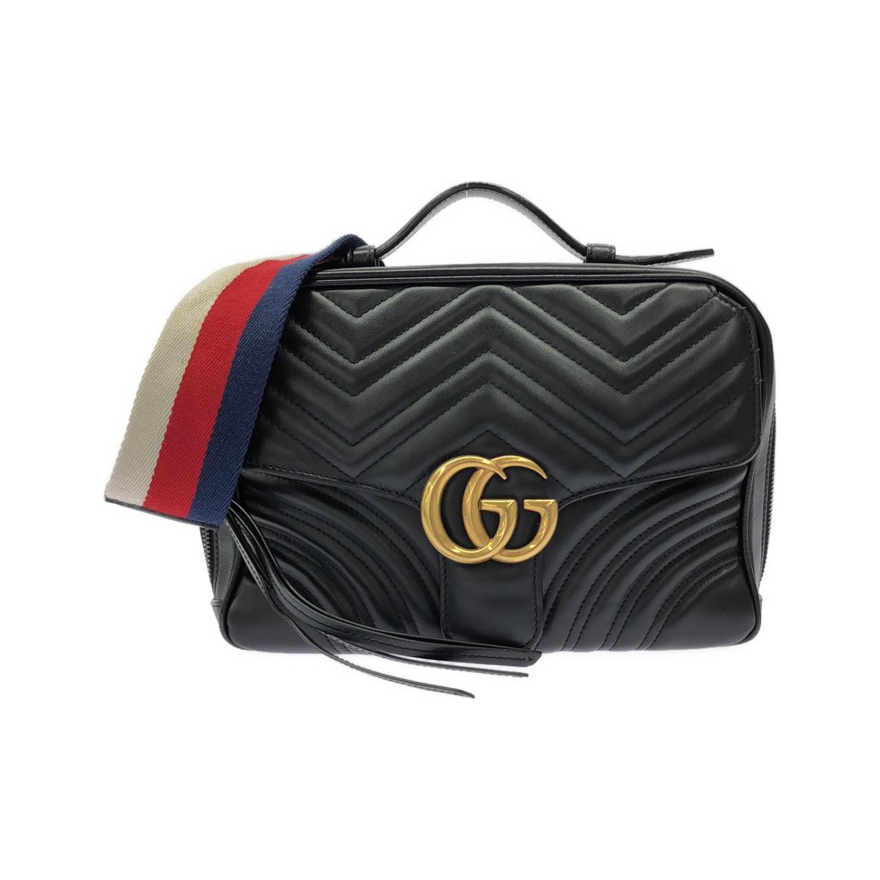グッチ GGマーモント レザー ショルダーバッグ