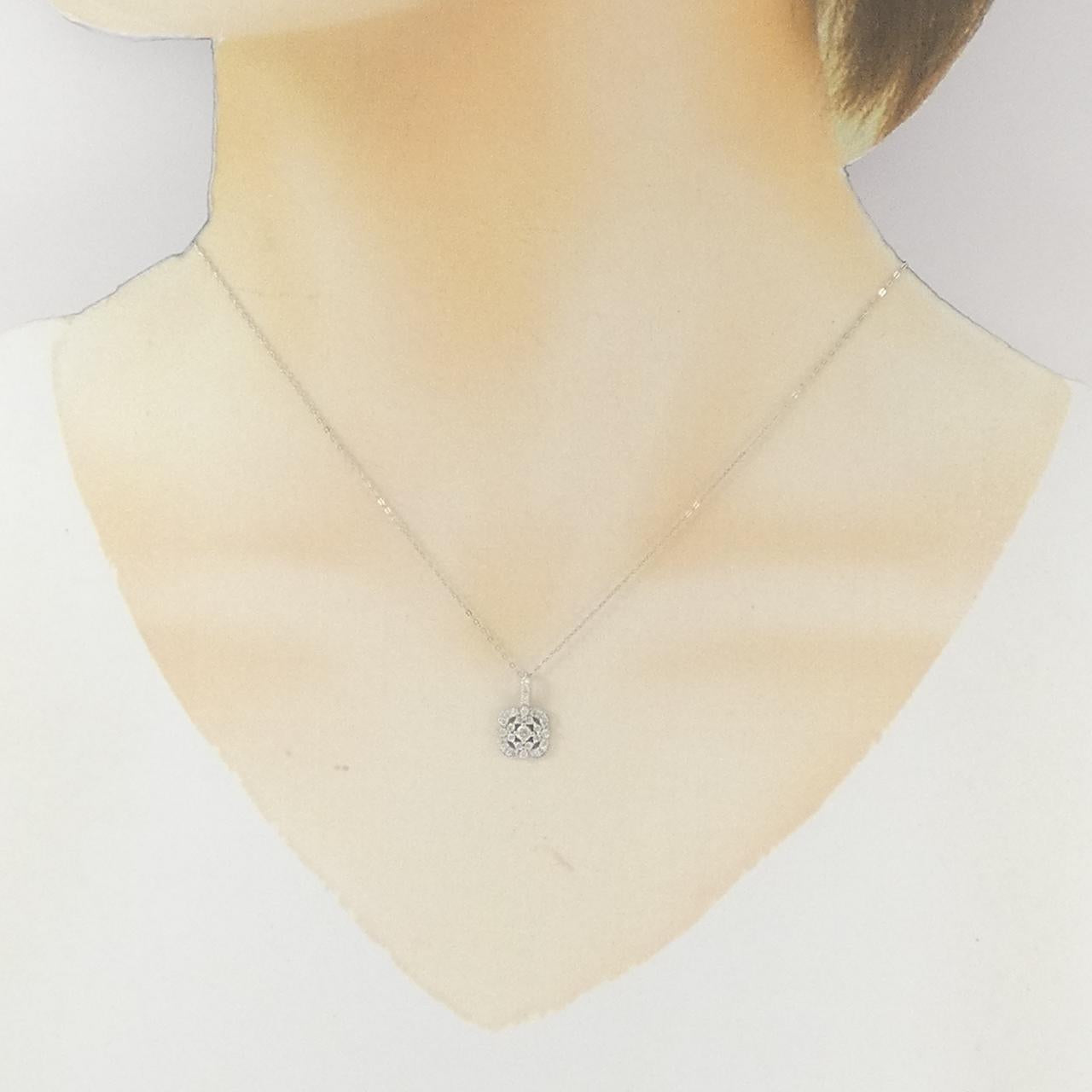 K18WGダイヤモンドネックレス