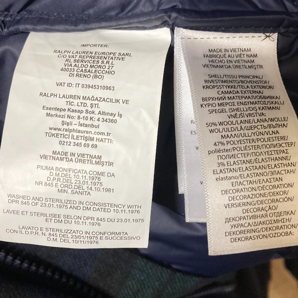 ポロバイラルフローレン ブラックウォッチ ウールダウンコート