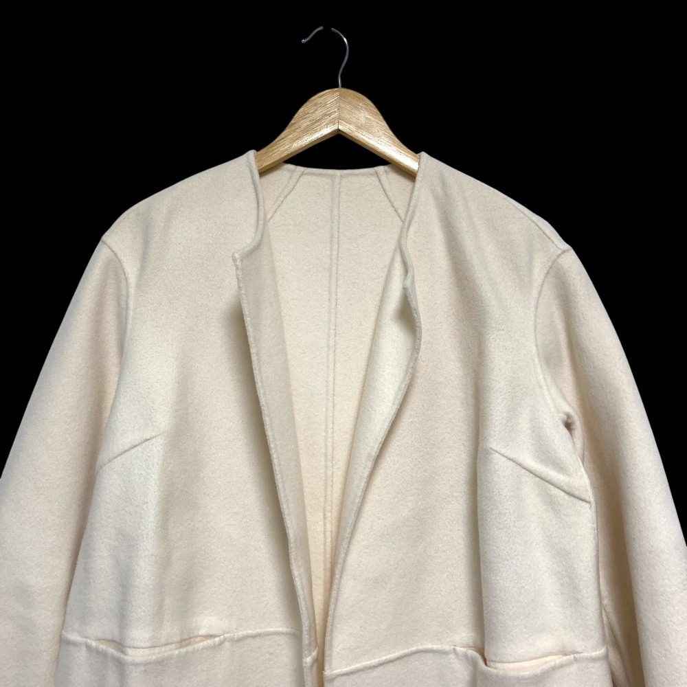 MUSE de Deuxieme Classe Victorianウールノーカラーロングコート