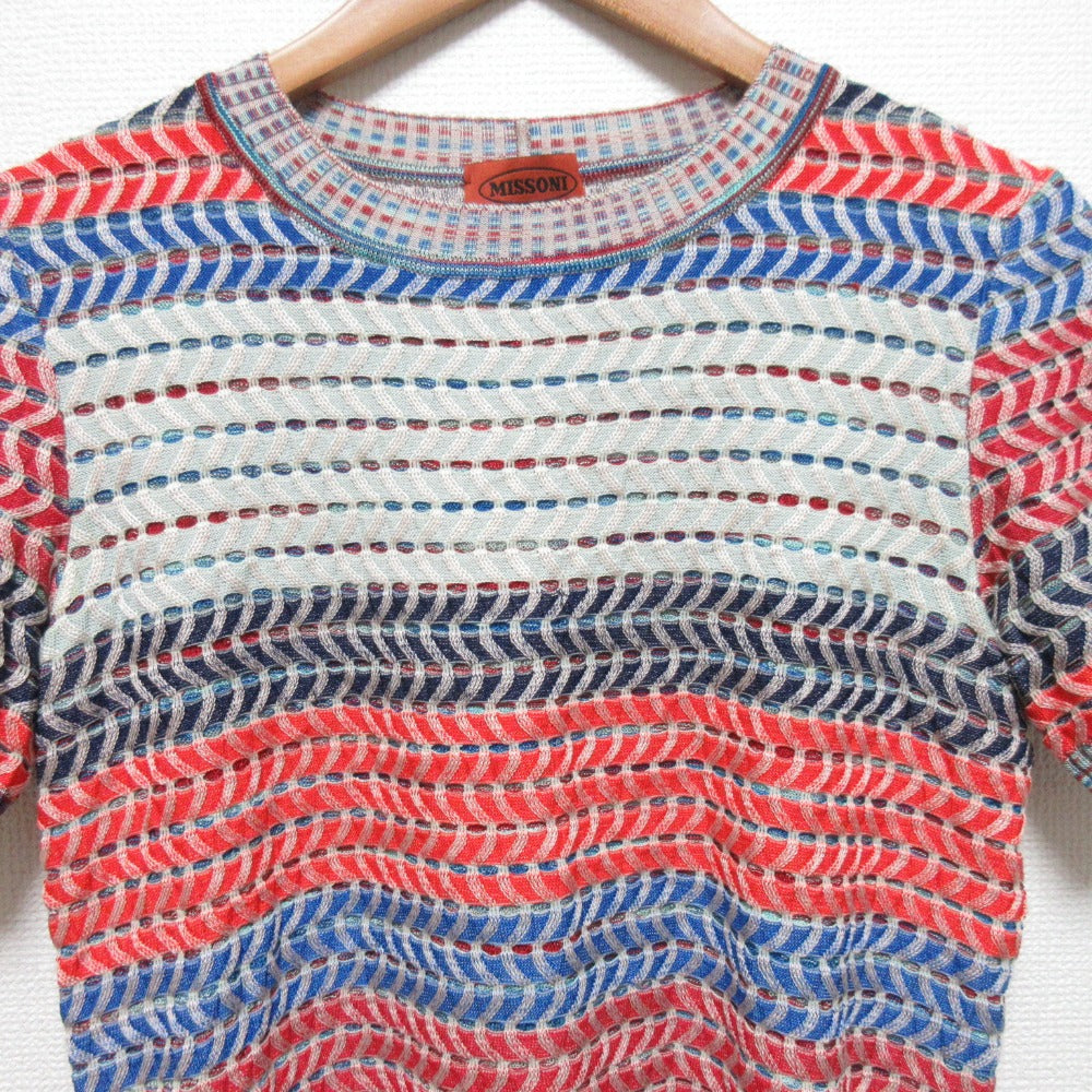 ミッソーニ ウェーブストライプニットカットソー