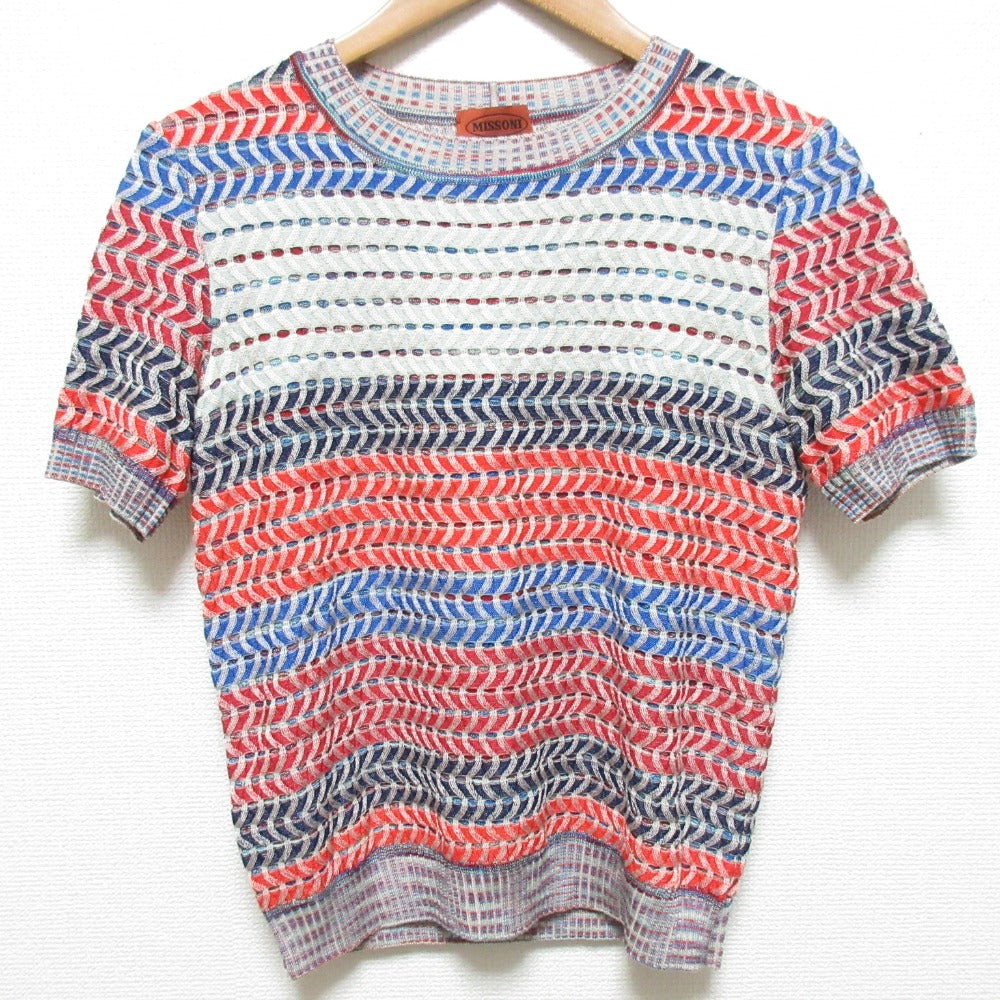 ミッソーニ ウェーブストライプニットカットソー