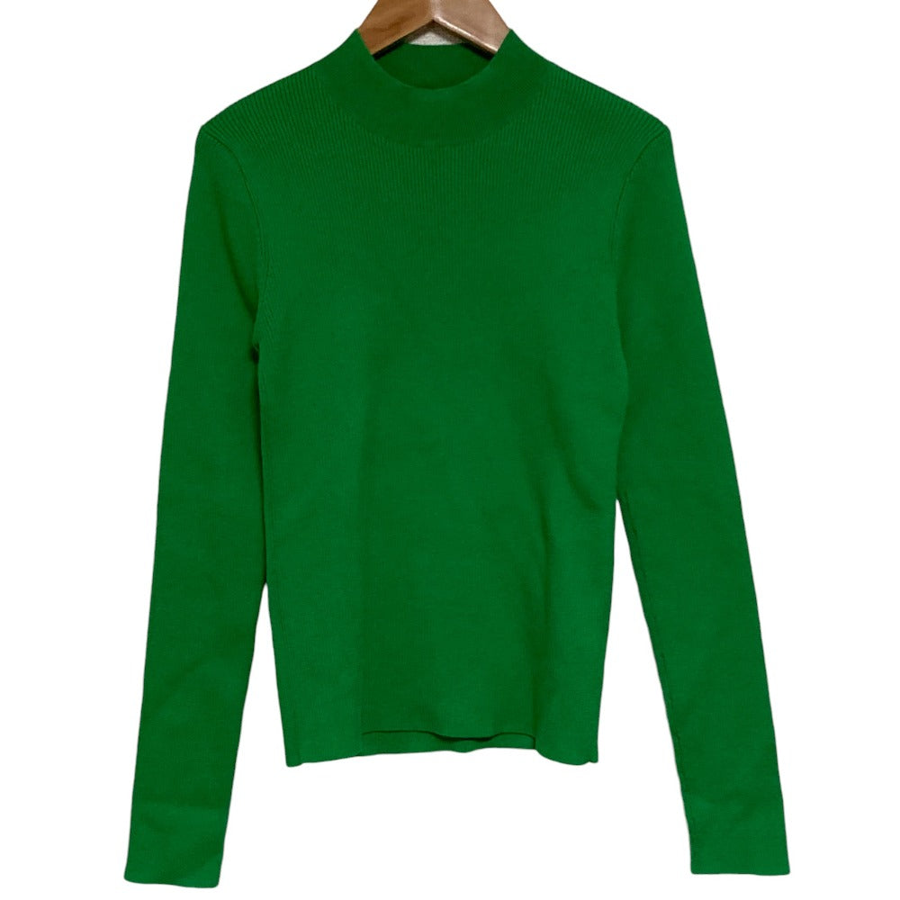 キャバン コットンカシミヤリブモックネックプルオーバーニット