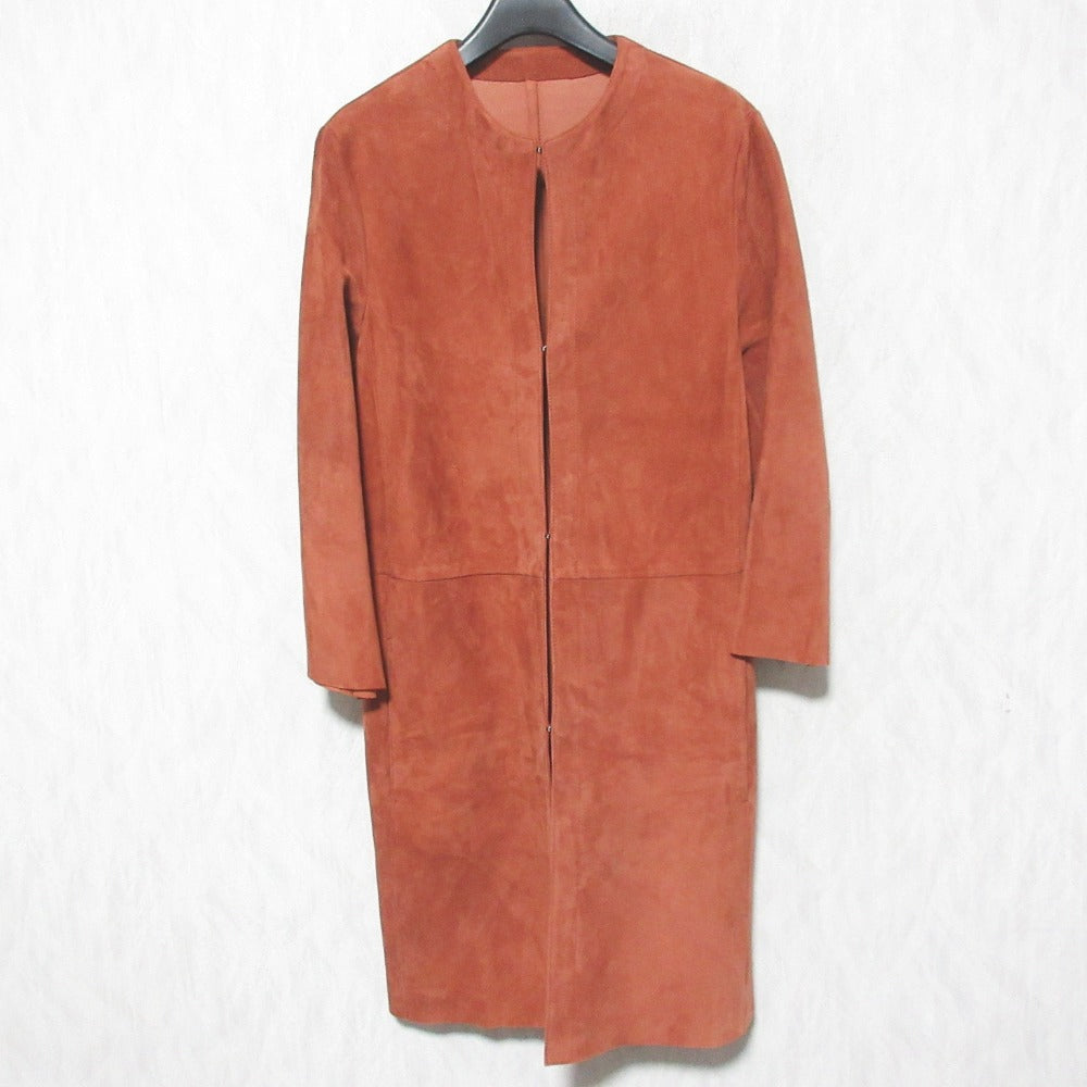DROMe ラムレザー ノーカラーコート