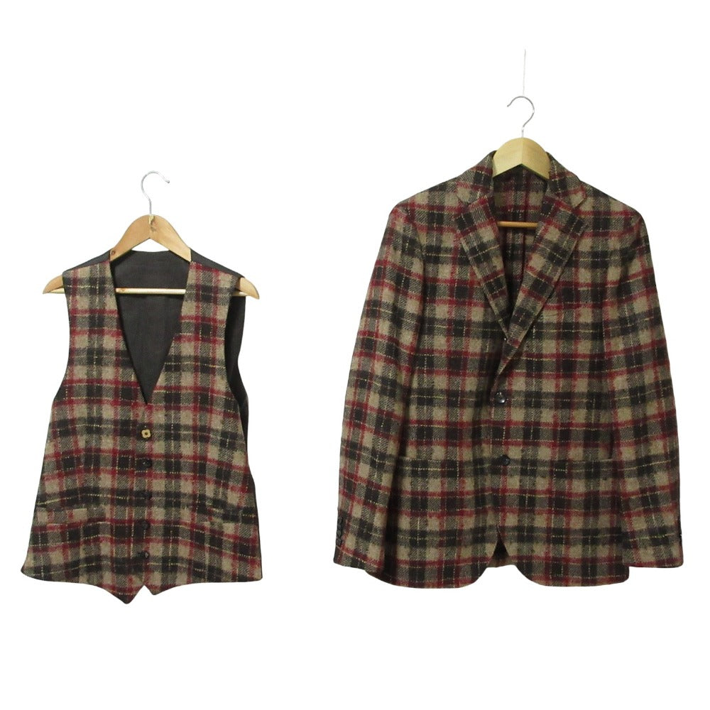 ラルディーニ ウール モヘヤ チェック 2wayテーラードジャケット