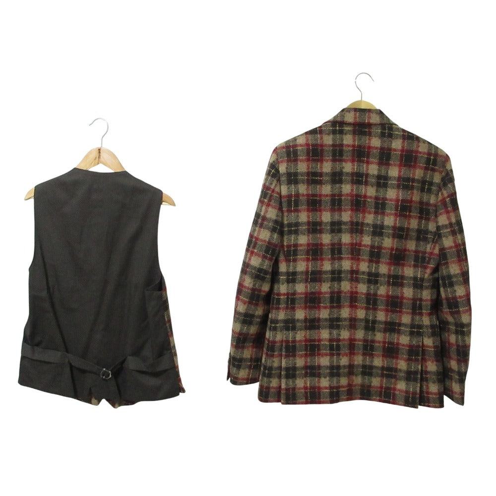 ラルディーニ ウール モヘヤ チェック 2wayテーラードジャケット