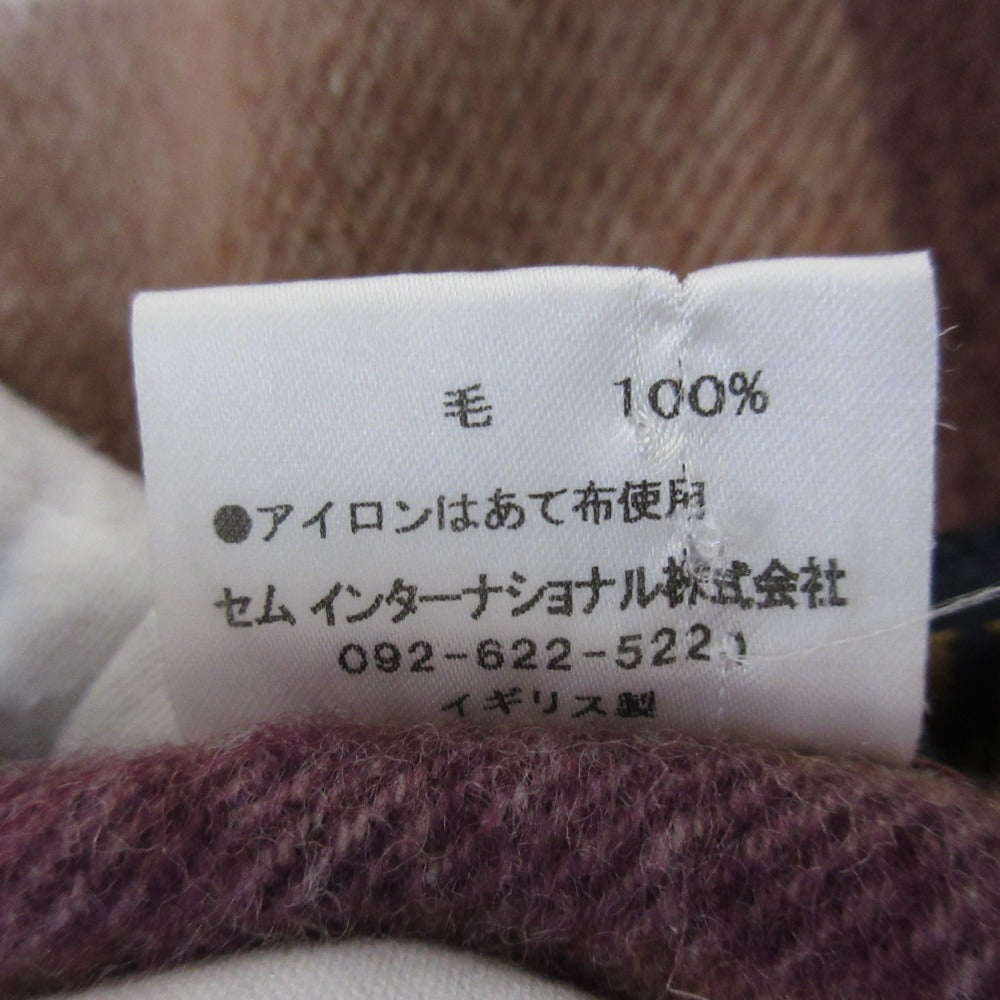 ツイードミル ラムウールチェック大判マフラー