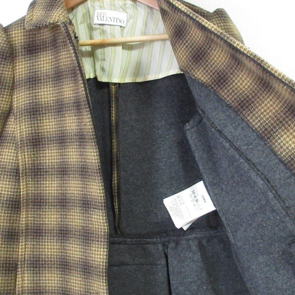 レッドヴァレンティノ オンブレチェック ダブルフェイスコート