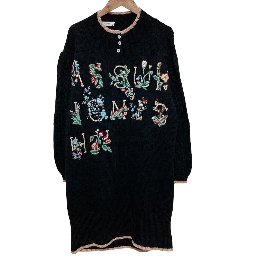 インゲボルグ シルクカシミヤブレンドエンブロイダリーニットワンピース