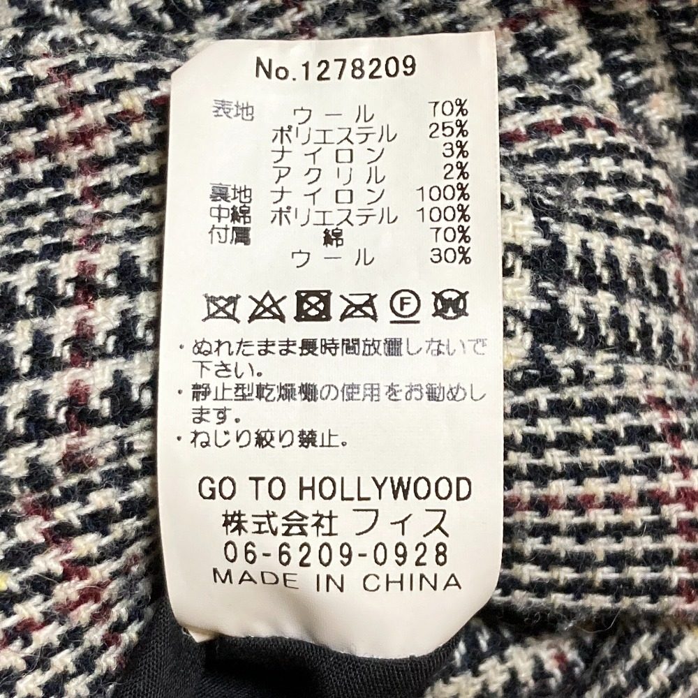 ゴートゥーハリウッド グレンチェックキルティングリバーシブルコート