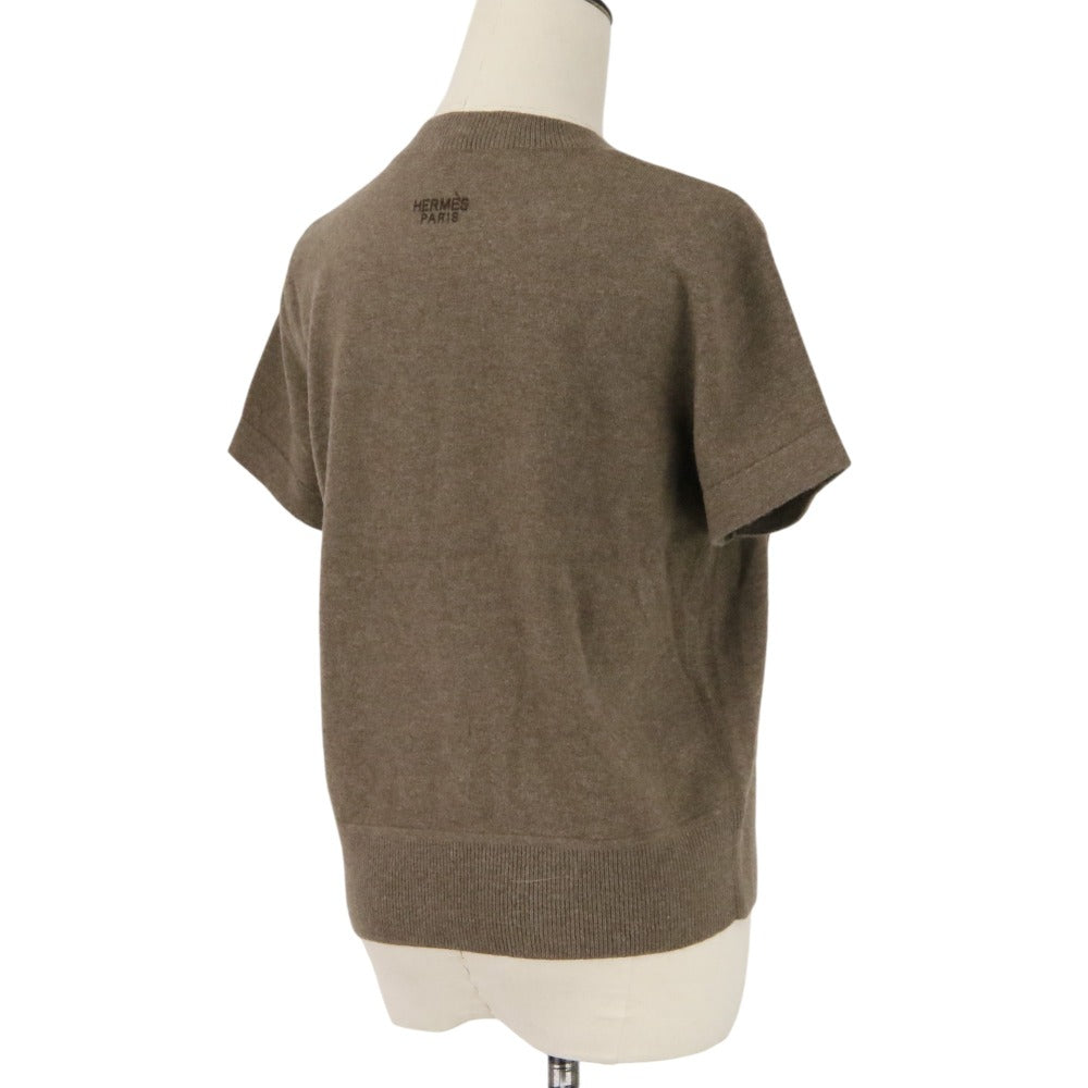 エルメス Les Tambours ウールショートスリーブニットトップス40
