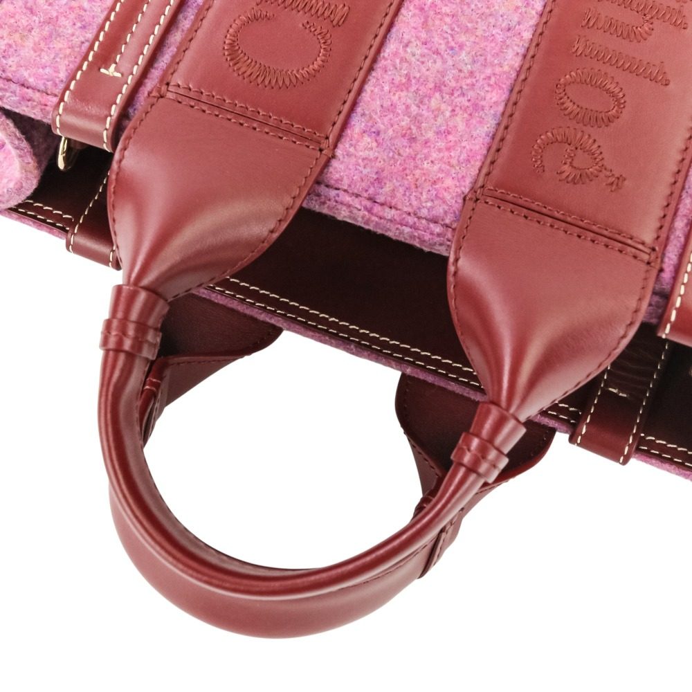 クロエ ウッディスモール フェルト レザー2wayショルダーバッグ