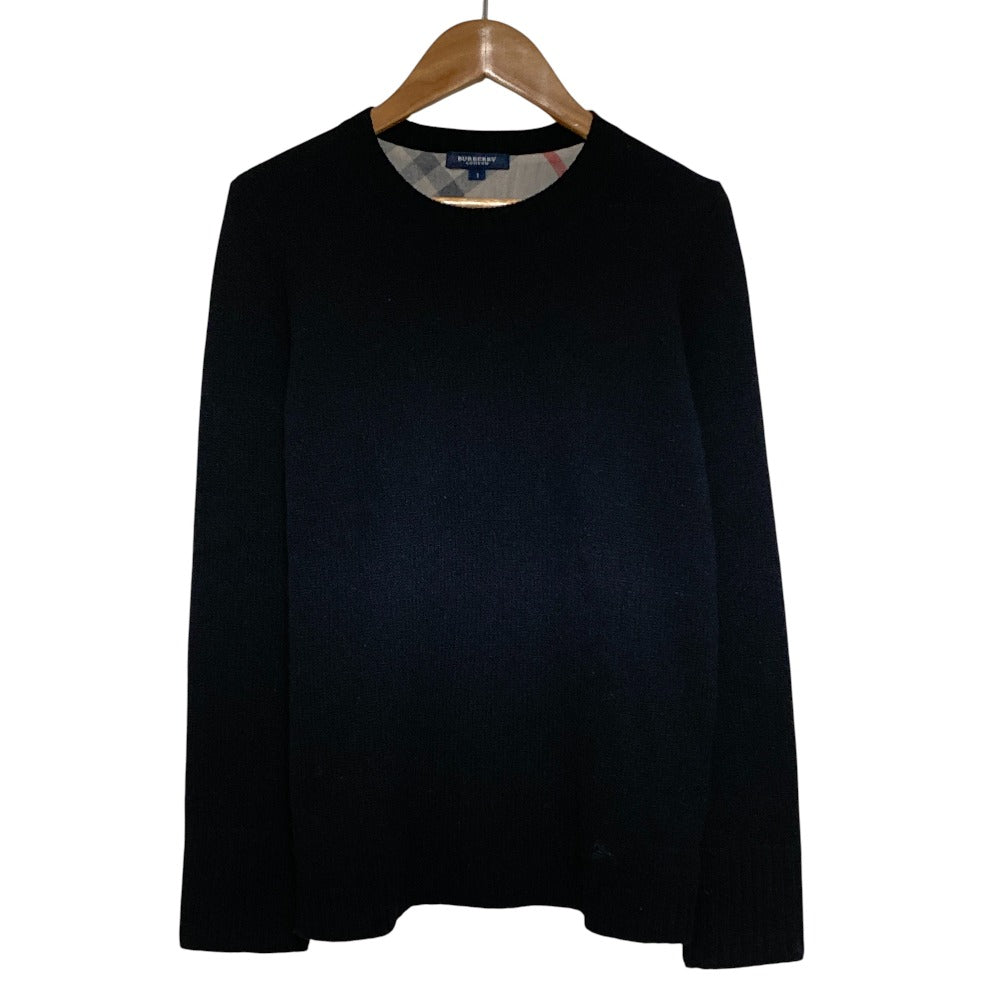 バーバリー チェック裏地カシミヤブレンドニットセーター