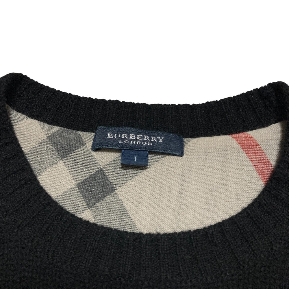 バーバリー チェック裏地カシミヤブレンドニットセーター