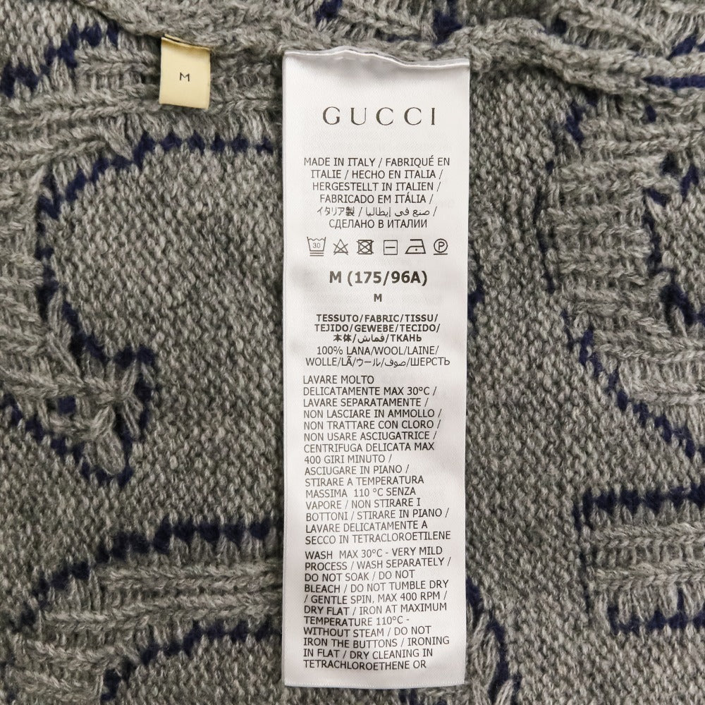 グッチ ロゴインターシャ ニットカーディガン